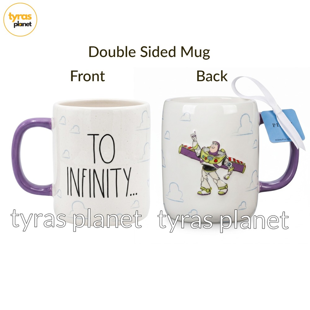 Rae Dunn DISNEY Pixar Toy Story BUZZ LIGHT-YEAR "To Infinity" Double Sided Mug